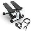 Mini stepper for sports, stepper with resistance band, stepper with 300LBS load, hydraulic fitness stepper with LCD display