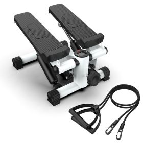 Mini stepper for sports, stepper with resistance band, stepper with 300LBS load, hydraulic fitness stepper with LCD display