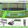 Large Outdoor Trampoline for and Adults 12/14/16 FT Trampoline With Basketball Hoop Jump Gym Elastic Bed Protector Tramboline