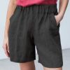 Cotton Linen Solid Shorts Female Elastic Waist Knee-length Pocket Short Women 2021 Summer Fashion Thin Soft Women's Homewear