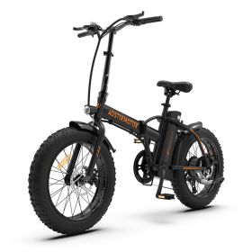 AOSTIRMOTOR 500W Ebike Folding Lithium Battery 36V 13Ah Electric Bicycle 20 Inch Fat Tire Mini Bafang Bike Adult Free Shipping (Color: A20-Black, Number of speeds: 500W)