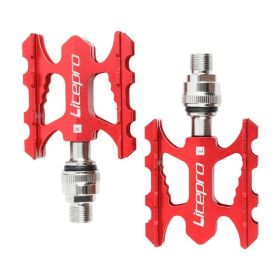 Cycling Ultralight Aluminum Alloy Flat Bicycle Pedal For Brompton Modified Pedals Folding Bicicleta Bike Quick Release Pedal (Color: Red)