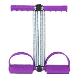 Pull Rope Dual Spring Tension Foot Pedal Sit Up Equipment Tension Pedal Foot Abdomen Leg Exerciser Fitness Slimming Training (Color: Purple)