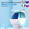 7 in 1 Ultrasonic cryotherapy Ice blue magic mirror skin analyzer microdermabrasion skin care machine Multifunctional ce